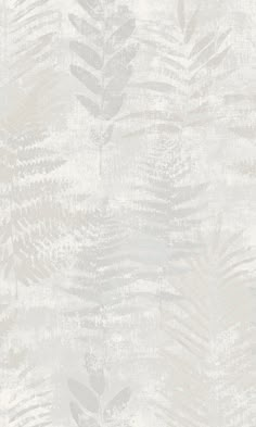 a white and grey wallpaper with leaves on it