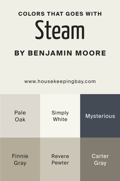 the colors that goes with steam by benjamin moore and house keeping baby,