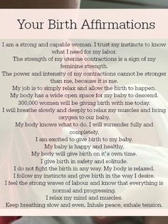 a poem written in the language of birth affirmations