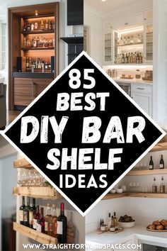 Find inspiration with 85 easy DIY bar shelf decor ideas, featuring step-by-step guides and creative projects to transform your bar shelves. Barware Storage Ideas, Decorating Home Bar, Bar Glasses Display Shelves, Farmhouse Liquor Bar Ideas For Home, Bar Back Wall Design For Home, Built In Bar Decor, Bar Styling Ideas Liquor, Decorating A Dry Bar, Home Wall Bar Ideas