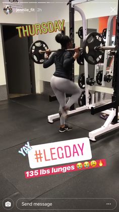 a woman squats in front of a weight machine with the words tuesday on it