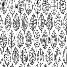 black and white leaves pattern on a white background