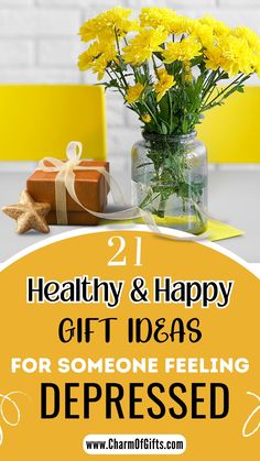 These 21 gift ideas are aimed at relieving sadness for a friend, relative, loved one, etc., feeling depressed at the moment. Happy and motivational gifts to keep them looking at the positive side of things and focusing on the bright side. Great for both men and women alike. #happygift #thinkingofyougift #cheerupgift #positivegifts #meltdepressiongift 21 Gift Ideas, Small Diy Gifts, Thoughtful Gift Ideas, Cheer Up Gifts