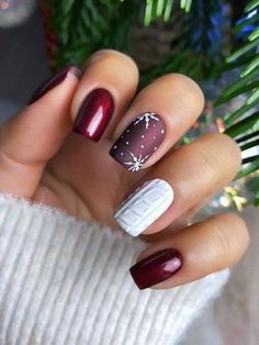 Elegant Winter Nails Classy, Milky Nails, Nagel Tips, Winter Nails Acrylic, Christmas Nails Easy, Christmas Gel Nails, Christmas Nails Acrylic, Short Acrylic Nails Designs