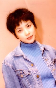 Faye Wong, Jean Jacket Outfits, Warm Outfits, Hair Short, Natural Hair Color, Kawaii Clothes, Japanese Women