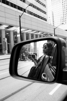 African American model being reflected through car mirror in downtown Photography Reflection, City Photoshoot, Reflection Photos, Mirror Photography