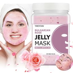 PRICES MAY VARY. 🌹[BULGARIAN ROSE JELLY MASK POWDER] - YMEYFAN's jelly mask powder contains real rose petals, which are known for their soothing and rejuvenating properties. The natural oils in rose petals help to moisturize and nourish the skin, leaving it feeling soft and supple. We care about your skin. This hydrogel mask powder is made up of skin-friendly natural ingredients, No Preservatives, Paraben Free, No Mineral Oil, Cruelty-Free. 🌟[SMOOTHS] - Rose is rich in vitamin C, which has the Hydro Jelly Mask, Rose Jelly, Esthetician Supplies, Hydrogel Mask, Face Mask Skin Care, Jelly Mask, Mask Powder, Real Rose Petals, Skin Care Face Mask