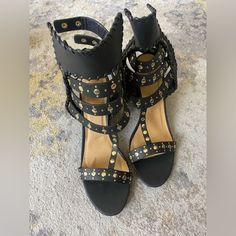 Black Gladiator Just Fab Unworn Nwot Studded Gladiator Sandals, Just Fab Shoes, Justfab Shoes, Gladiator Sandals, Women's Shoes Sandals, Bohemian Style, Shoes Sandals, Women Shoes, Sandals