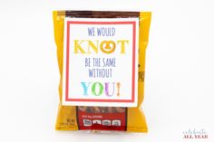 we would knott be the same without you card in a bag on a white background