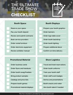 the ultimate trade show checklist is here to help you know what it's like