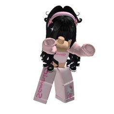 a lego girl with black hair and pink dress holding a small object in her hand