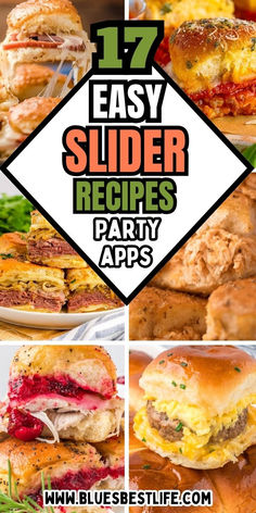 A collection of slider recipes. Make Ahead Sliders, Sliders With Ground Beef, Baked Beans With Hamburger, Sliders Sandwiches, Italian Sliders, Roll Sliders, Party Food Menu