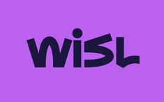 the word wisl on a purple background with black letters and an image of a person