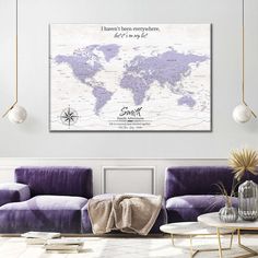 Personalized On My List I Push Pin World Map Wall Art is a beautiful addition to any decor style. Bring this stunning canvas print into your home to easily refresh your walls and elevate your decor. World Travel Map Pin Board, Pin Map Travel Wall Art, Push Pin Travel Map Usa, Pin World Map, Push Pin World Map, Pushpin Travel Map, Map Artwork, World Map Wall Art, World Map Wall