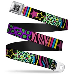 BD Wings Logo CLOSE-UP Full Color Black Silver Seatbelt Belt - Animal Skins & Stripes 2 Webbing Seatbelt Belts Buckle-Down Scene Belt, Logo Wings, Seatbelt Belt, Scene Accessories, Silly Clothes, Scene Outfits, Buckles Fashion, Scene Fashion, Wings Logo