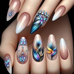 Unique Fall Nails, Nail Art Trending, Fall Nails Designs, Daisy Acrylic Nails, Hawaii Nails, Nail Board, Wow Nails, Amazing Nails, Beauty Nails Design