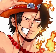 one piece is holding his hat over his head