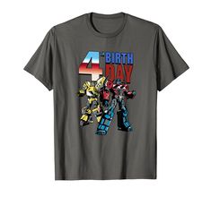 PRICES MAY VARY. Officially Licensed Transformers Apparel for Men - Women - Boys and Girls; Birthday T-Shirts; Hasbro T-Shirts; Robot T-Shirts; Autobots T-Shirts; Cybertron T-Shirts; Bumblebee T-Shirts; Optimus Prime T-Shirts; Holiday T-Shirts; 22HBTF00196A-002 Lightweight, Classic fit, Double-needle sleeve and bottom hem Transformers 4th Birthday, Bumblebee Poster, Optimus Prime And Bumblebee, Transformers Birthday, Transformer Birthday, Transformers 4, Birthday T Shirts, Optimus Prime, Girls Birthday