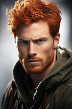 Red Hair Green Eyes Man, Man With Red Hair Art, Red Hair Men Aesthetic, Red Head Male, Midjourneyart Man, Red Haired Men, Red Head Man, Ginger Blonde Hair, Red Head Boy