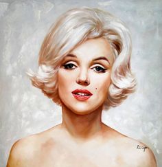 a painting of a woman with blonde hair