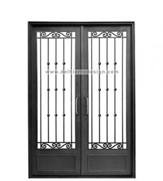 www.delhierrodesign.com producto-detalle.php?v=99-linea-apliques Modern Steel Gate Design, Wrought Iron Security Doors, Craftsman Front Doors, Iron Security Doors, Home Window Grill Design, Metal Garden Gates, Security Screen Door