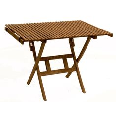 a wooden folding table on a white background