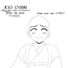 a drawing of a person with their eyes closed and the words ko chian above it