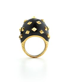 Luxury Enamel Ring With Polished Finish, Luxury Hallmarked Enamel Rings, Luxury Enamel Rings For Formal Occasions, Formal Yellow Gold Enamel Ring With Black Details, Unique Yellow Gold Enamel Ring For Formal Occasions, Formal Yellow Gold Black Enamel Ring, Elegant Black Enamel Ring, Formal Yellow Gold Ring With Black Enamel, Elegant Enamel Rings With Polished Finish