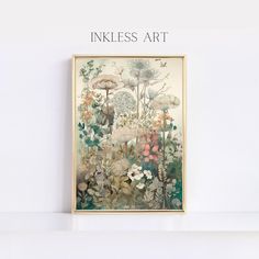 an image of a painting on the wall with words inkless art above it that reads,