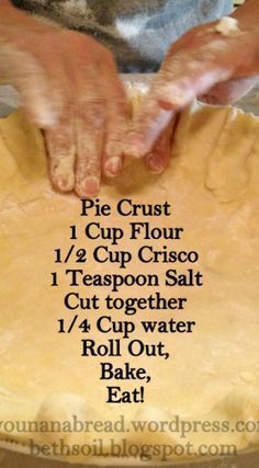 someone is making some pie crusts on top of a table with the instructions for how to make them