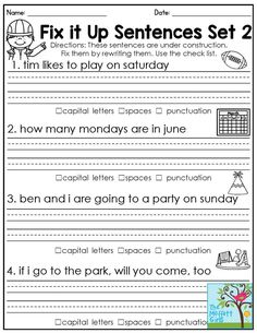 the worksheet for making sentences with pictures and words to help students learn how to