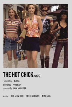 the hot chick 2012 movie poster with four women in skirts and striped shirts, one holding a purse