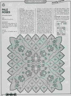 the pattern for an afghan shawl with flowers and leaves on it, is shown in green