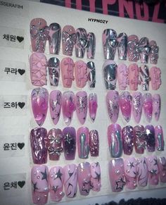 perfect night lesserafim nails Photo Nails, Idol Nails, Belle Nails, Korea Map, Graffiti Nails, Kpop Shop, Nail Time, Mermaid Nails