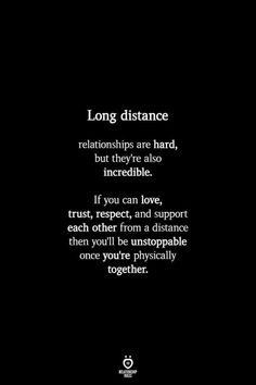 a black and white photo with the words long distance