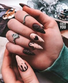 Nail Art 2024 Trends, Gothic Valentines Nails, Valentines Nails Acrylic, Edgy Nails, Hot Nails, Dream Nails, Pretty Acrylic Nails, Dope Nails, Valentine's Day Nails