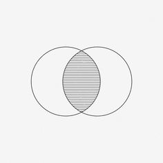 two circles with lines in the middle and one circle at the bottom, on a white background