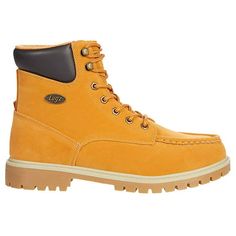 With the Folsom 6 inch moc toe boot, durability, comfort and style unite. Designed to meet every man?s needs, these slip resistant boots keep you planted firmly on the ground ? making every step sure and true. Size: 9.5.  Color: Yellow.  Gender: male.  Age Group: adult. Moc Toe Boots, Fashion Shoes Boots, Yellow Boots, Ankle Shoes, Classic Boots, Boots Ankle, Wide Boots, On The Ground, Every Man