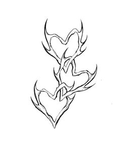 a drawing of two birds in the shape of a heart