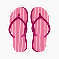 a pair of pink flip flops sticker