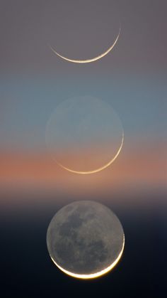 two crescents are seen in the night sky