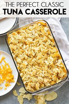 the perfect classic tuna casserole is ready to be eaten