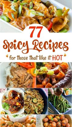 17 spicy recipes for those that like it hot with the title in the middle and bottom right corner