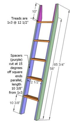 a ladder is shown with measurements for it