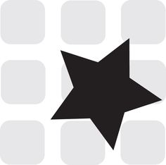 a black star on a white background