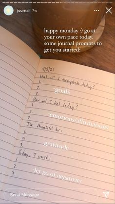 Check out these morning journalprompts by @tessroski on instagramstoriesFollow for moreinstagram igstory instagramstoryideas journaling journal selfcareroutine Good Habits Journal, Journal Affirmations I Am, Questions To Ask In The Morning, Morning Writing Journals, Journal Prompts Morning Routine, What To Journal About In The Morning, Self Check In Journal Prompts, How To Write Affirmation Journal, Morning Check In Journal