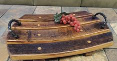 Barrel Wood Ideas, Barrel Staves Ideas, Staves Ideas, Whisky Barrel Ideas, Bourbon Barrel Furniture, Barrel Stave Projects, Wine Barrel Diy, Barrel Stave Ideas, Stave Projects