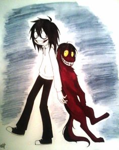 a drawing of two people standing next to each other, one with yellow eyes and the other with black hair