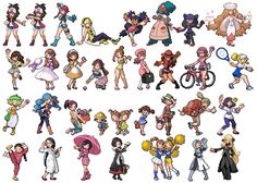 an image of many cartoon characters in different poses