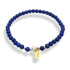 PRICES MAY VARY. ❤ Material : We only use gemstone beads of grade A or above, this elastic bracelet made of natural blue lapis gemstone beads, freshwater pearl, gold plated brass beads, stainless steel clasp and logo. Bracelet cord used strong steel wire cord to protect bracelet not easy to break. ❤ Size : Beads size about 4 - 4.5mm, bracelet length approx 7.2 inches (18.3 cm), it will be very comfortable to wear the wrist below 6.9 inches. If you need a short or larger size, please contact befo Stackable Stretch Bracelet With Round Beads For Birthday, Hypoallergenic Stretch Bracelet With Round Beads For Birthday, 4mm Bead Bracelet, Bracelet Cord, Green Amazonite, Brass Beads, Blue Lapis, Elastic Bracelet, Birthday Gift For Her